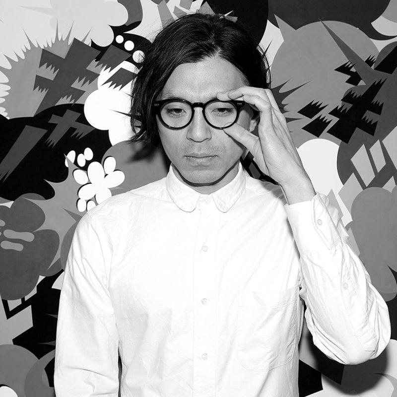 Portrait of the artist Fantasista Utamaro in front of one of his works